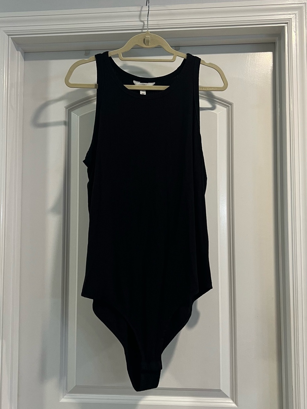 Market & Spruce Black Sleeveless Crew Neck Bodysuit
